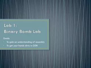 Lab 1: Binary Bomb Lab