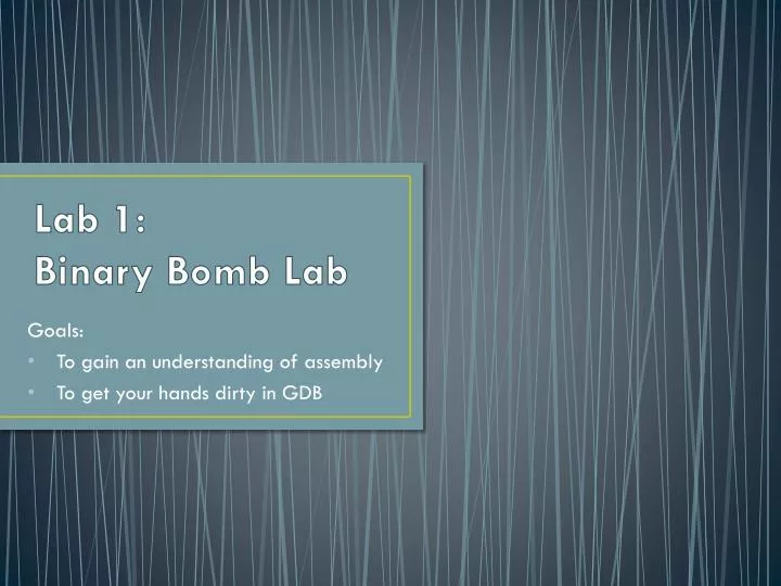 lab 1 binary bomb lab