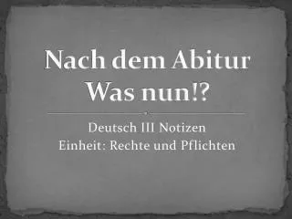 nach dem abitur was nun