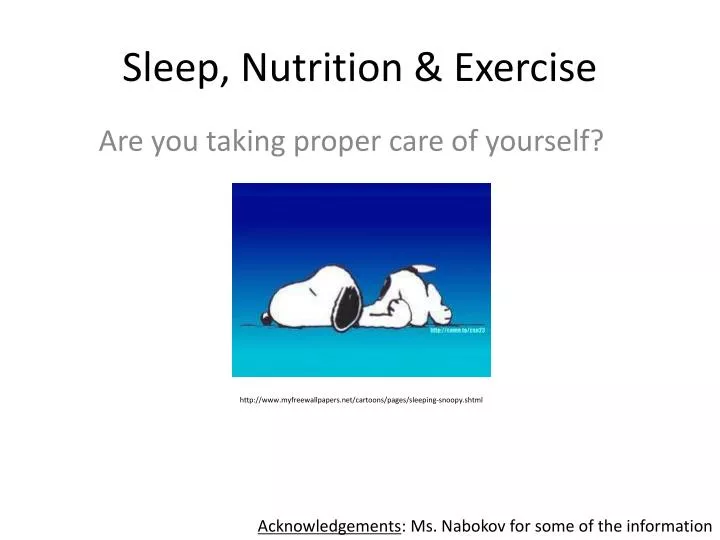 sleep nutrition exercise