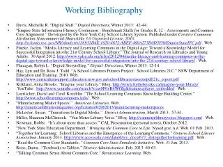 Working Bibliography
