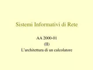 sistemi informativi di rete