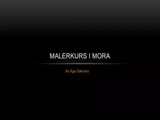 malerkurs i mora