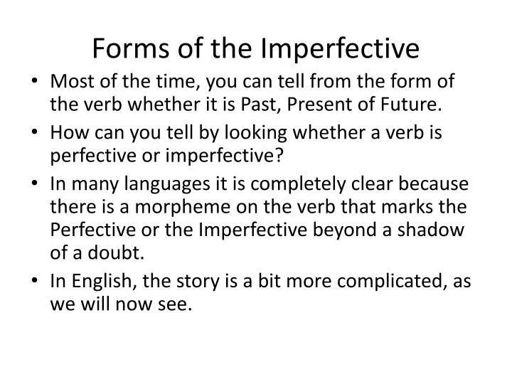 forms of the imperfective