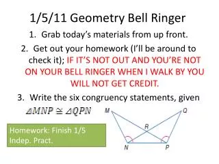 1/5/11 Geometry Bell Ringer