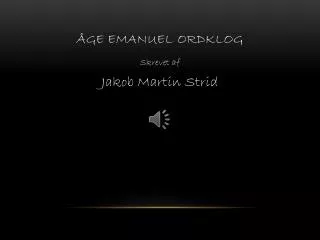ge emanuel ordklog