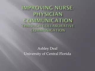 Improving Nurse-Physician Communication Through collaborative communication