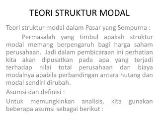 teori struktur modal