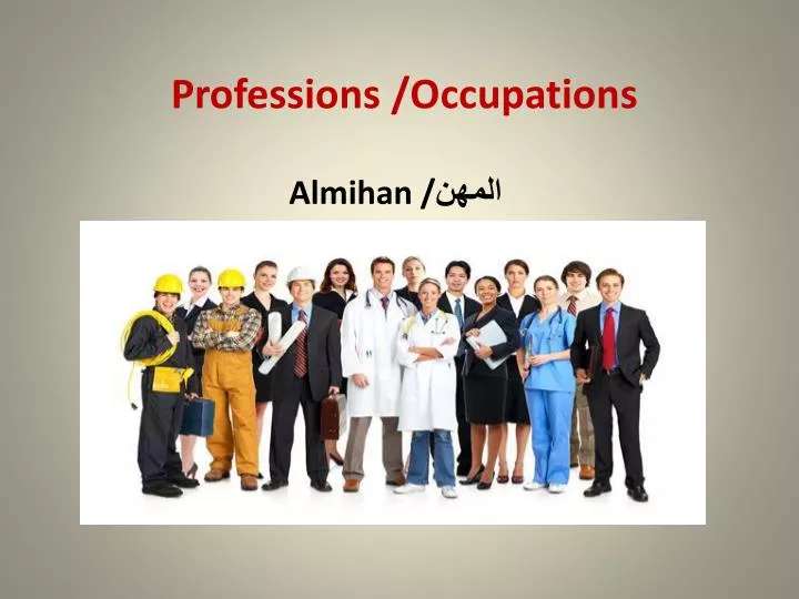 p rofessions occupations