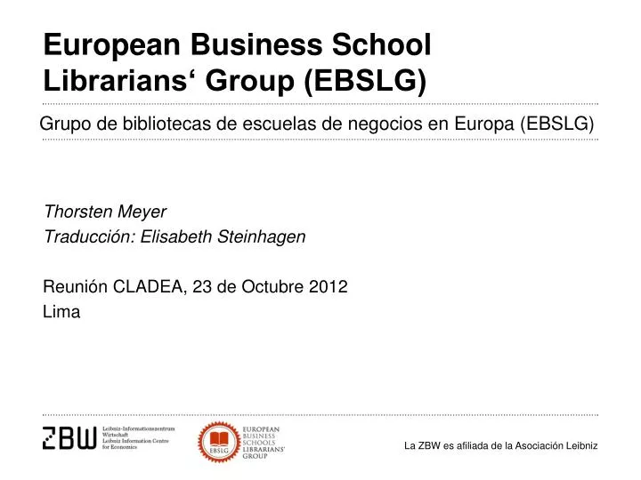 european business school librarians group ebslg