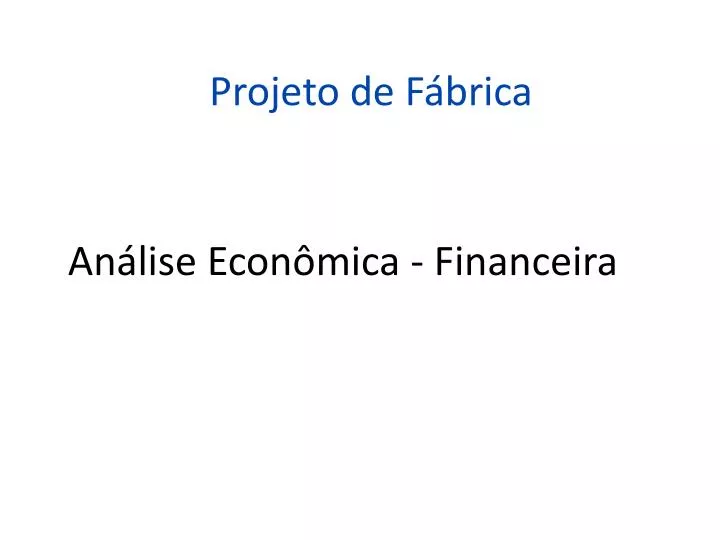 projeto de f brica