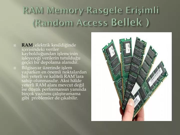ram memory rasgele eri imli random access bellek