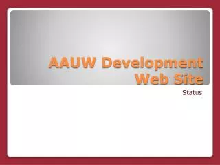 AAUW Development Web Site