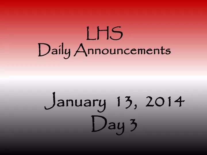 lhs daily announcements