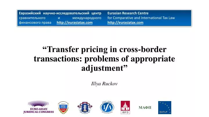 transfer pricing in cross border transactions problems of appropriate adjustment