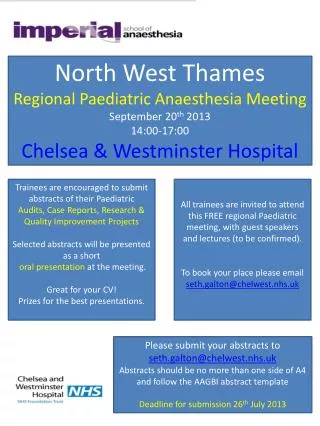 Please submit your abstracts to seth.galton@chelwest.nhs.uk