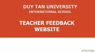 TEACHER FEEDBACK WEBSITE