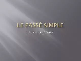le pass simple