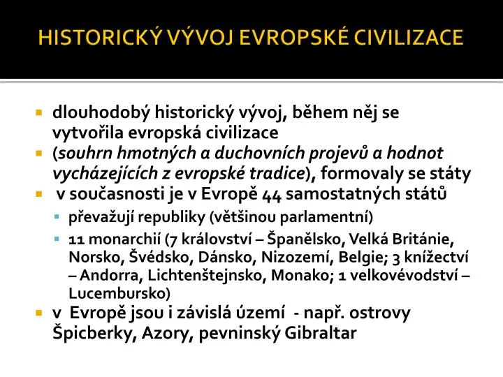 historick v voj evropsk civilizace