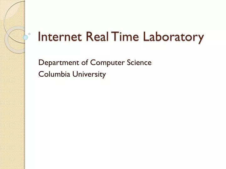 internet real time laboratory