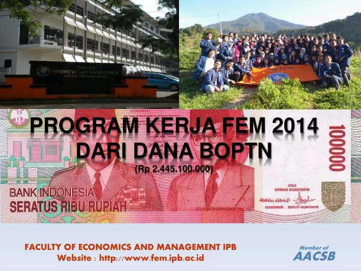 program kerja fem 2014 dari dana boptn rp 2 445 100 000