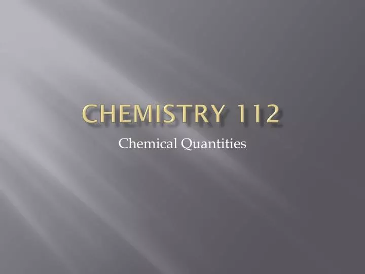 chemistry 112