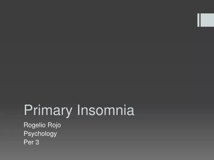 primary insomnia