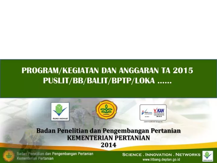 b adan penelitian dan pengembangan pertanian kementerian pertanian 2014