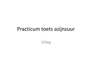 practicum toets azijnzuur