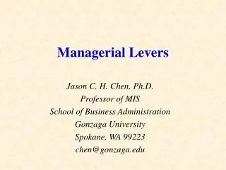 Managerial Levers