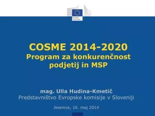 cosme 2014 2020 program za konkuren nost podjetij in msp