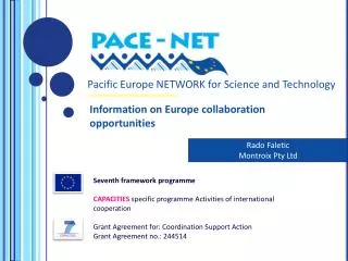 Pacific Europe NETWORK for Science and Technology