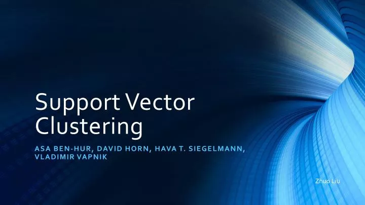support vector clustering