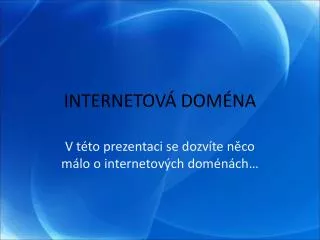 internetov dom na