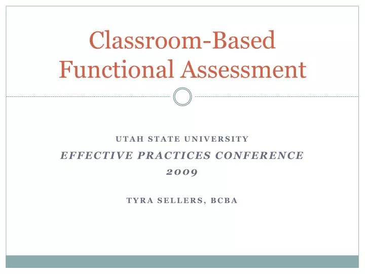 classroom based functional assessment