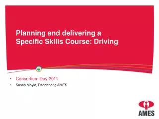 Planning and delivering a Specific Skills Course: Driving