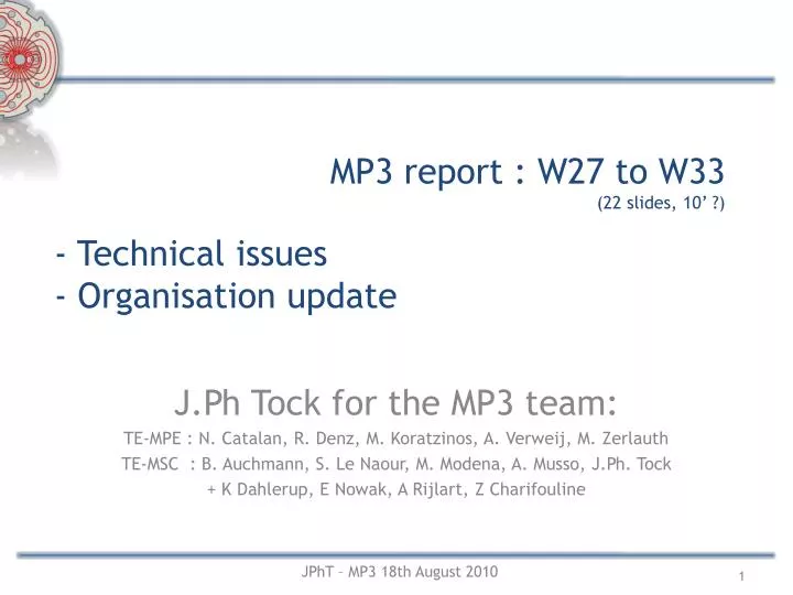 mp3 report w27 to w33 22 slides 10