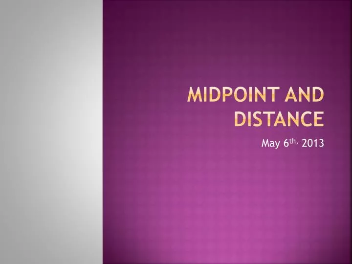 midpoint and distance