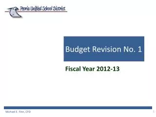 Budget Revision No. 1