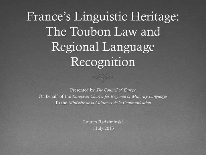 france s linguistic heritage the toubon law and regional language recognition