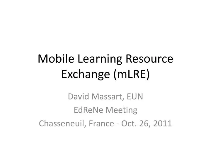 mobile learning resource exchange mlre