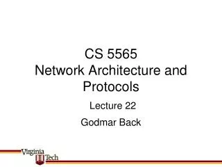 CS 5565 Network Architecture and Protocols