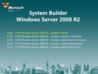 system builder windows server 2008 r2