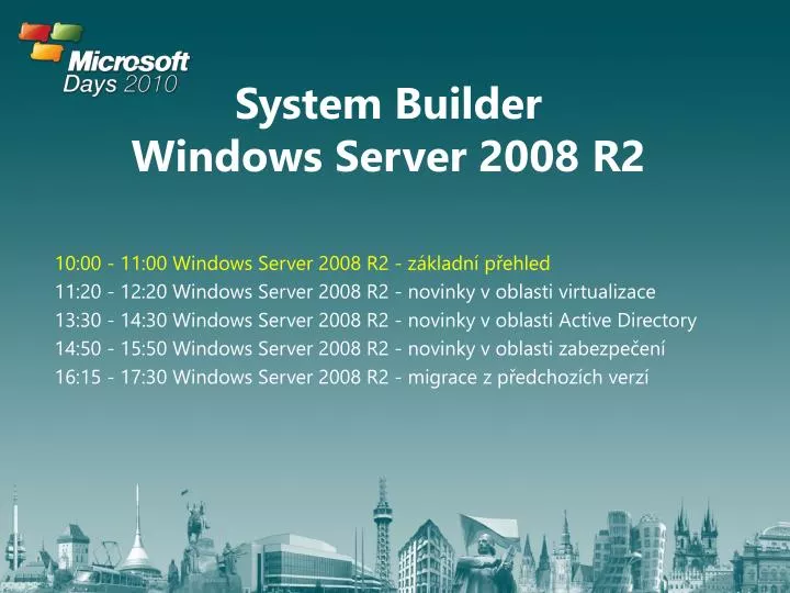 system builder windows server 2008 r2