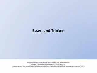 essen und trinken