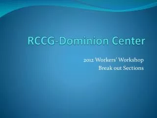 RCCG-Dominion Center