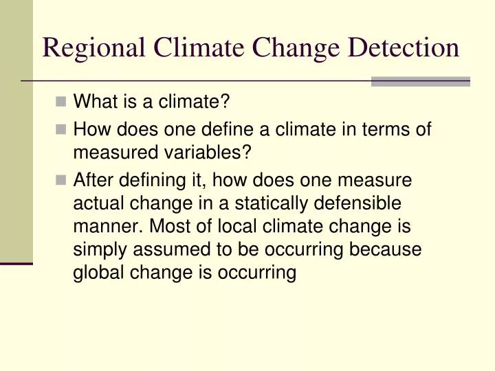 regional climate change detection
