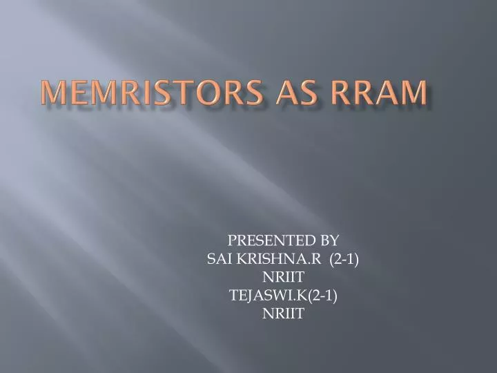 memristors as rram