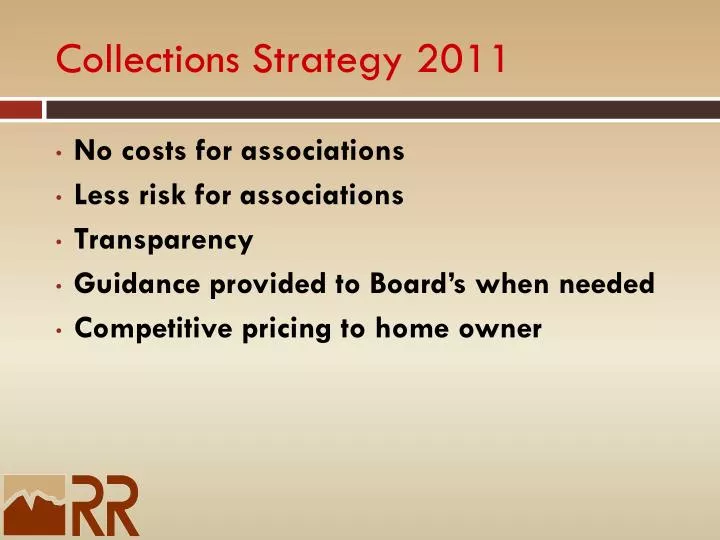 collections strategy 2011