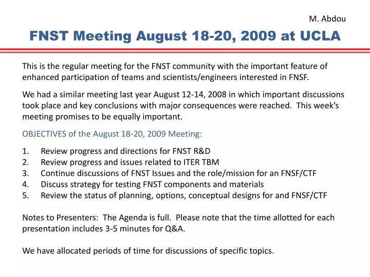 fnst meeting august 18 20 2009 at ucla